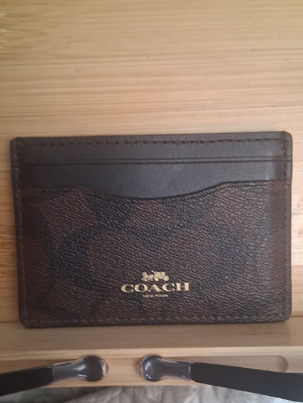 Coach Men's Brown Signature Card Case